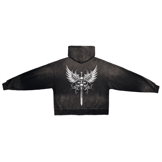 Sword Skull Post Apocalyptic Zip Up Hoodie