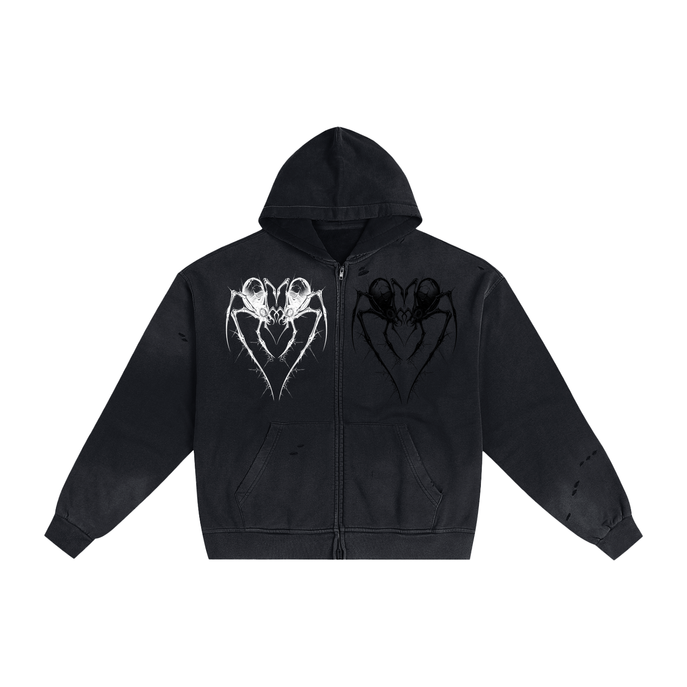 Spider Heart Zip Up Hoodie